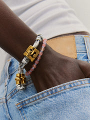 Knotty Varsity Number Custom Bracelet - Onyx/White Double Digit