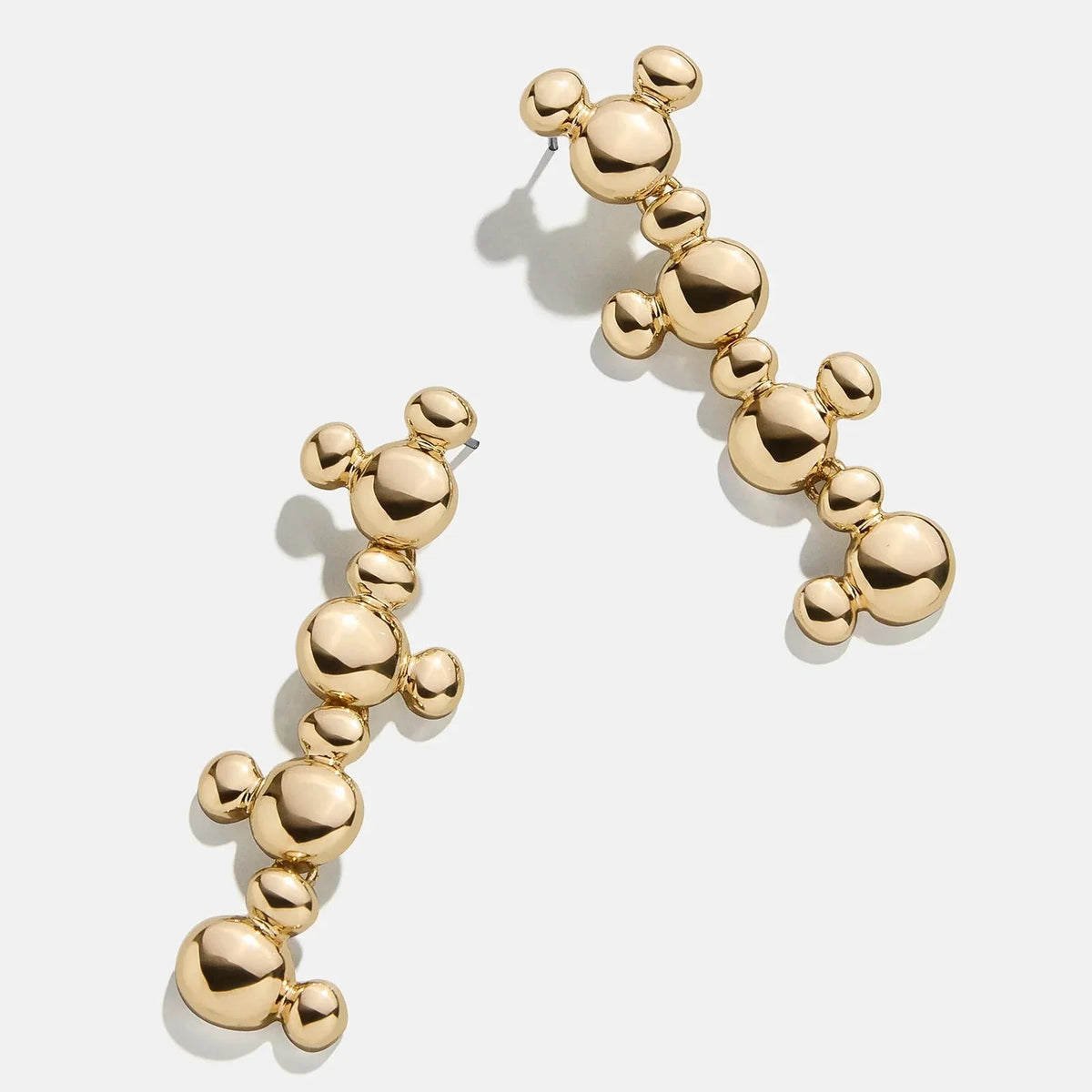 Mickey Mouse Disney Drop Statement Earrings - Gold