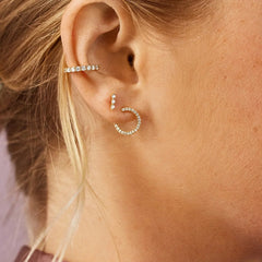 Leidy 18K Gold Ear Cuff - Gold/Pavé