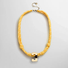 Knotty Varsity Custom Necklace - Marigold Single Digit