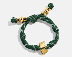 Knotty Initial Custom Bracelet - Dark Green Single Letter