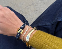 Knotty Varsity Number Custom Bracelet - Navy Single Digit