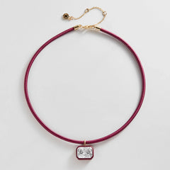 Lindsey Crystal Collar Necklace - Crimson Red