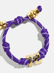 Knotty Varsity Number Custom Bracelet - Purple Double Digit