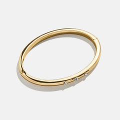 Nadia Classic Triple Bezel Hinge Bangle - Classic Thin Gold Triple Bezel