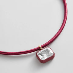 Lindsey Crystal Collar Necklace - Crimson Red