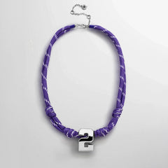 Knotty Varsity Custom Necklace - Purple Single Digit