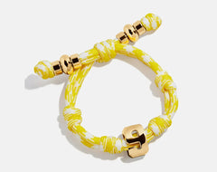 Knotty Varsity Number Custom Bracelet - Bright Yellow Single Digit