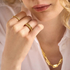 Lily Ring Set - Gold/Pavé