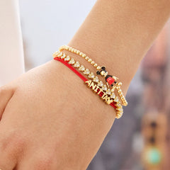 Mickey Mouse Disney Repeating Tennis Bracelet - Gold/Pavé