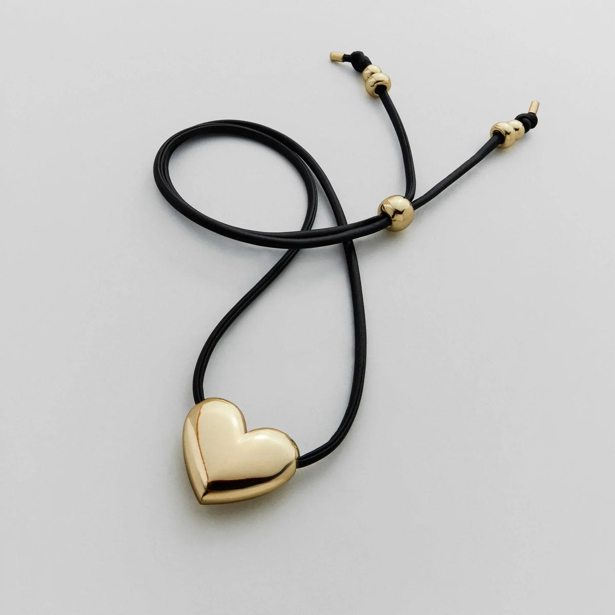 Millie Bubble Heart Cord Necklace - Gold