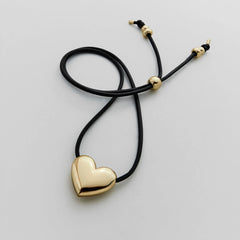 Millie Bubble Heart Cord Necklace - Gold