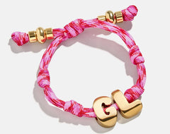 Knotty Initial Custom Bracelet - Fuchsia Double Letters