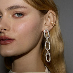 Nova Statement Earrings - Gold/Pavé