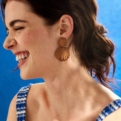 Out of This Shell Earrings - Brown