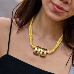 Knotty Varsity Custom Necklace - Tangerine Single Digit
