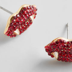 Love At First Bite Stud Earrings - Vampire Lips
