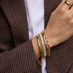 Thalia Mariner Chain Bracelet - Gold/Pavé