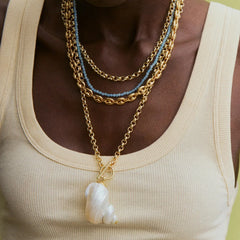 Ophelia Shell Wrap Necklace - Gold/Pearl