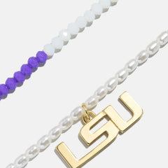 Louisiana State University Beaded Logo Necklace Set - Louisiana State University
