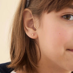 Luna 18K Gold Kids' Earrings - Gold/Pavé