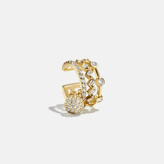 Simone 18K Gold Ear Cuff - Gold/Pavé