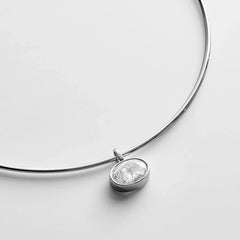 Lexi Crystal Collar Necklace - Silver
