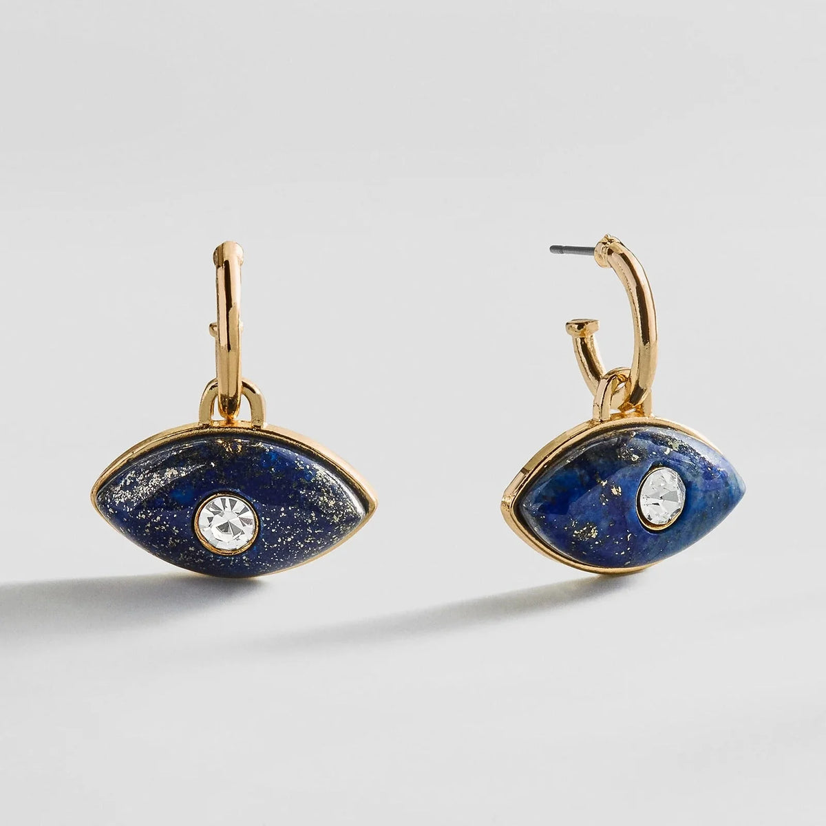 Semi-Precious Evil Eye Earrings - Gold/Blue