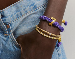 Knotty Varsity Number Custom Bracelet - Purple Single Digit