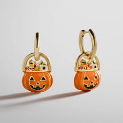 Laughing Jack Earrings - Pumpkin