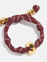 Knotty Varsity Number Custom Bracelet - Maroon Single Digit