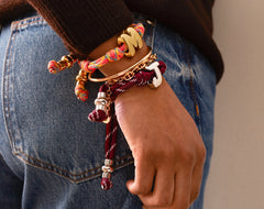 Knotty Initial Custom Bracelet - Maroon Double Letters