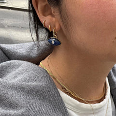 Semi-Precious Evil Eye Earrings - Gold/Blue