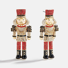 March of the Bling Statement Earrings - Red/Black Nutcracker