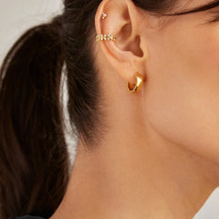 Victoria 18K Gold Ear Cuff - Gold/Pavé