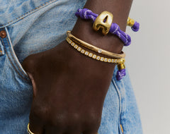 Knotty Initial Custom Bracelet - Purple Single Letter