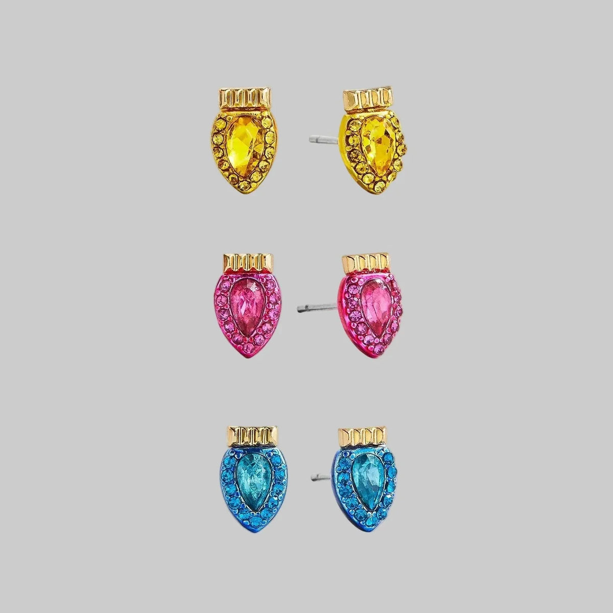 Merry & Bright Holiday Earring Set - Multi Christmas Lights