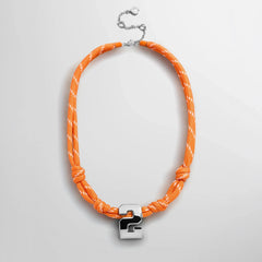 Knotty Varsity Custom Necklace - Tangerine Single Digit