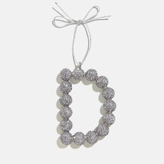Merry Monogram Ornament - Silver/Pavé
