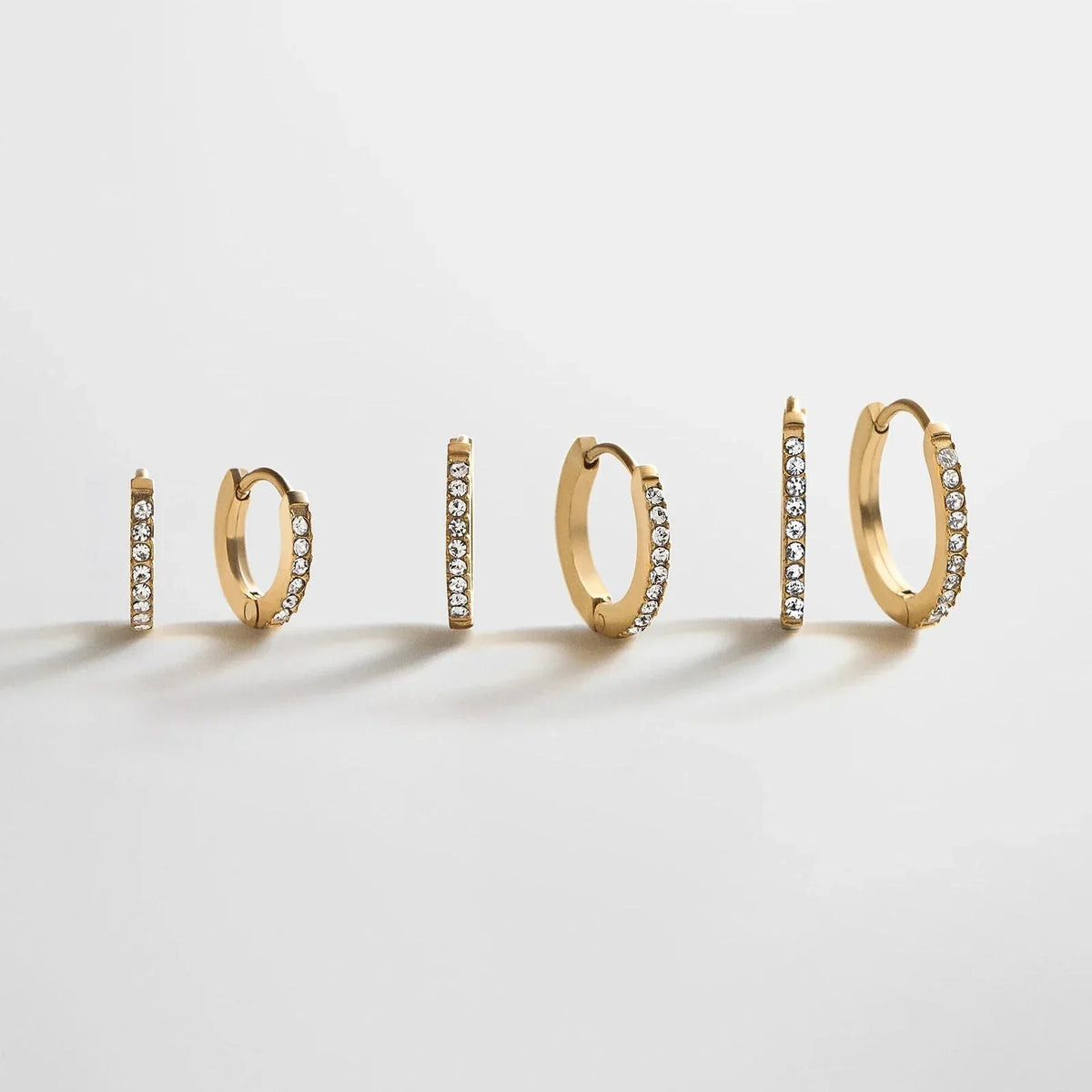 Niata Waterproof Earring Set - Gold/Pavé
