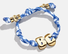 Knotty Initial Custom Bracelet - Royal Blue/White Double Letters