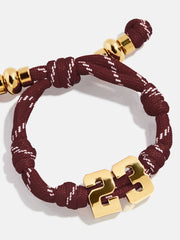 Knotty Varsity Number Custom Bracelet - Maroon Double Digit