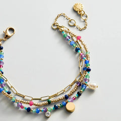 Rowan Semi-Precious Layered Bracelet - Positano
