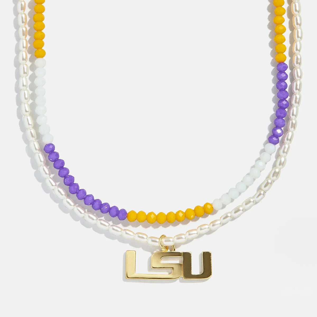 Louisiana State University Beaded Logo Necklace Set - Louisiana State University