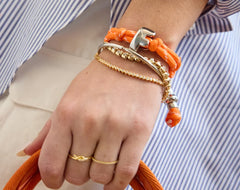 Knotty Initial Custom Bracelet - Tangerine Double Letters