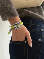 Knotty Varsity Number Custom Bracelet - Lime Green Double Digit