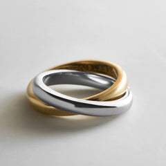 Melanie Waterproof Criss-Cross Ring - Gold/Silver