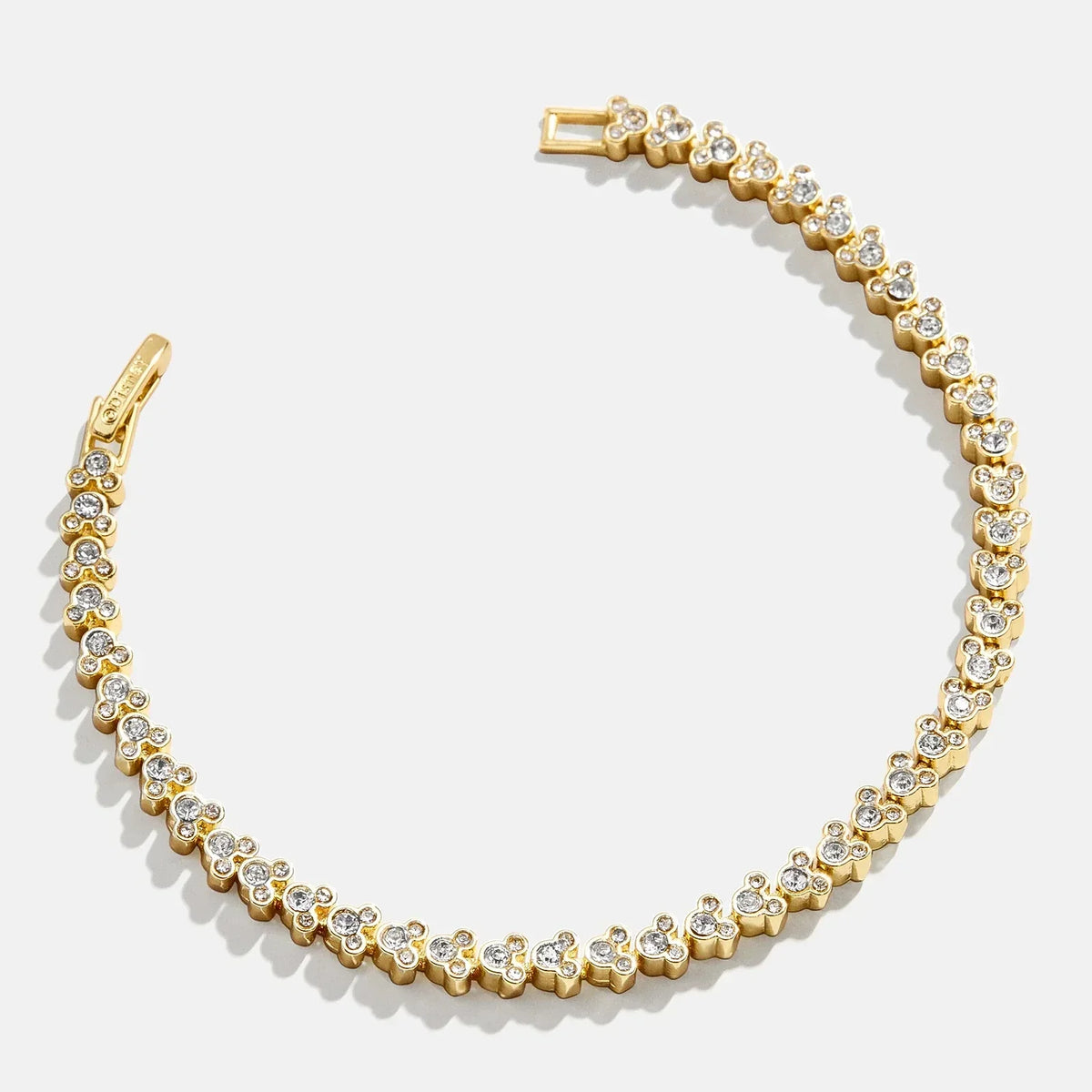 Mickey Mouse Disney Repeating Tennis Bracelet - Gold/Pavé