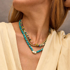 Positive View Semi-Precious Evil Eye Necklace - Turquoise