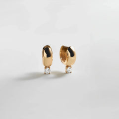 Kourtney Huggie Earrings - Kourtney Gold Plated Brass Earrings